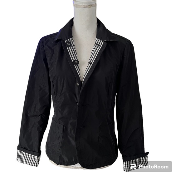 Weekend Max Mara  Women's Black Reversible Coat Jacket Solid/Plaid  Size S - Picture 6 of 10